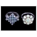 Badavici and Opal Sterling Rings