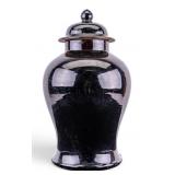 Chinese Black Glazed Temple Jar
