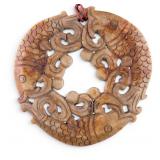 Circular Chinese Soapstone Pendant