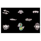 Sterling Silver Figural Rings (8)