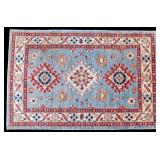 Kazak Rug w/ Light Blue Field ~ 4.5