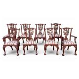 Set of 8 Chippendale Mahogany Dining Chairs