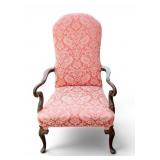 English Mahogany High Back Lolling Chair