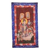 Chinese Thangka with Silk Border