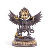 Chinese Bronze Garuda Temple Statue