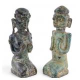 Pair of Hollow Bronze Figural Sculptures