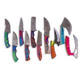 Artisan Handmade Damascus Steel Knives, (10)