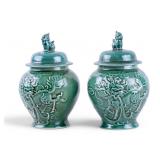 Pair of Chinese Ceramic Temple Jars