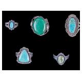 Native and Mexican Sterling Rings (5)