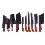 Artisan Handmade Knives w/ Marble Resin Inlay (10)