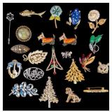 Vintage Christmas and Other Brooches