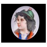 Early Hand Painted Porcelain Miniature Portrait