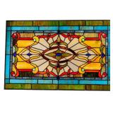 Large Leaded & Stained Glass Window Panel
