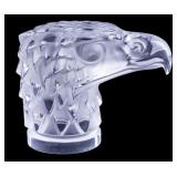 Lalique Crystal Eagle Head Paperweight
