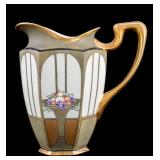 Art Deco Painted Pitcher, signed Foley