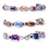 Colorful Stone Sterling Bracelets