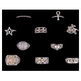 Sterling Silver Girl Scouts and Other Rings (10)