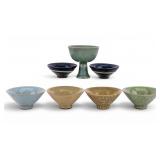 Song Style Celadon and Drip Glass Tea Cups