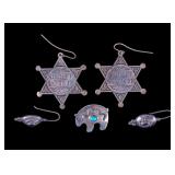 Sterling Earrings and Brooch
