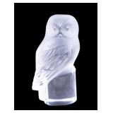 Lalique Hibou Chouette Frosted Crystal Owl