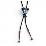 Sterling and Stone Inlay Bolo Tie