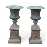 Pair of Neoclassical-style Urns on Bases