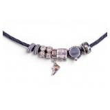 Pandora Braided Leather Charm Necklace