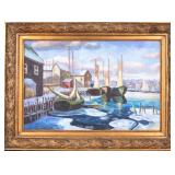 Impressionist O/c Harbor Scene