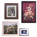 4 Piece Floral Artwork Grouping