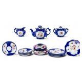 Cobalt Blue Decorated Tea Service