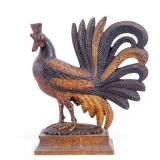 Antique Carved Polychrome Wood Rooster Figure