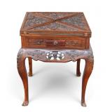 Antique Chinese Export Carved Game Table