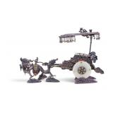 Chinese Silver + White Jade Dragon Chariot