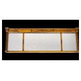 Gold Giltwood & Gesso 3-Panel Over-Mantle Mirror