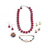 Vintage Scarab & Czech Glass Jewelry