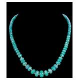 Faceted Emerald Bead Necklace w/ 14K Gold Clasp