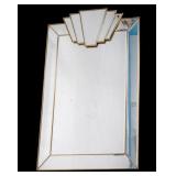Vintage Brass Art Deco Revival Wall Mirror