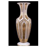 Bohemian Moser Gold & White Vase