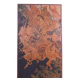 Large Chinese Battle Scene Painting on Board