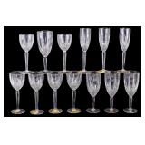 15 Noritake Silver Rimmed Crystal Stemware