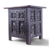 Anglo-Indian Carved Hardwood Folding Side Table