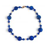 Chinese Lapis Lazuli & 14K Gold Necklace