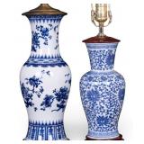 Chinese Blue and White Table Lamps