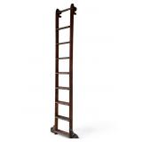 Antique Wooden Rolling Library / Store Ladder