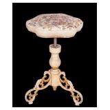 Wooden & Cast Iron Upholstered Piano Seat