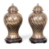 MCM Brass Lamp Pair