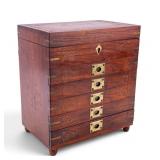 M. Hayat & Bros Brass Inlay Wooden Jewelry Box