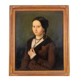 19th Century American School Portait, O/b