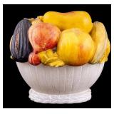 Carved Alabaster Fruit-Form Covered Dish
