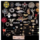 50+ Antique/Vintage Brooch & Stick Pins